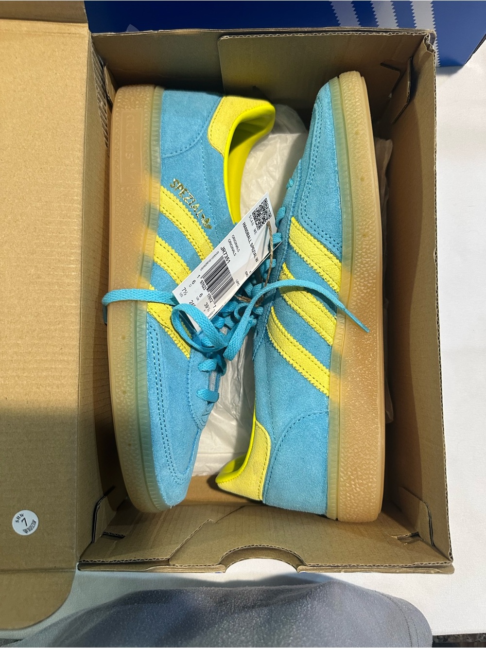 Adidas Bluglo/Yellow Handball Spezial Women’s Size 7.5 New in box